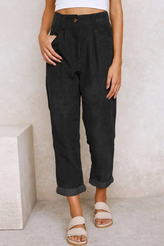 Corduroy Pants In Black