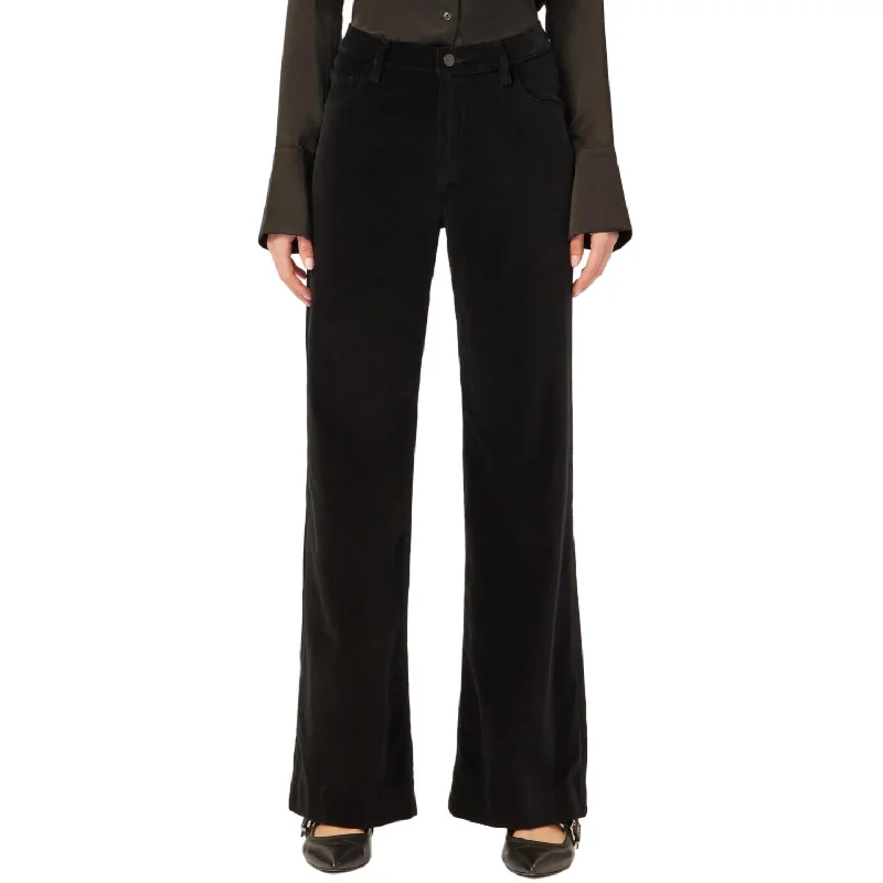 Denim Hepburn Velvet Wide Leg Pant In Voodoo