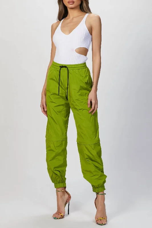 Detachable-Leg Track Pant In Pistachio