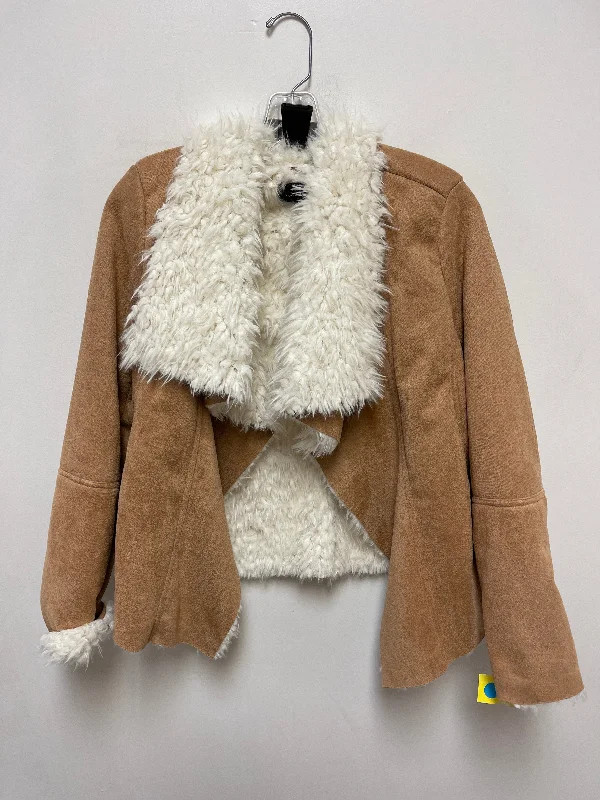 Jacket Faux Fur & Sherpa By Mustard Seed In Brown, Size: M