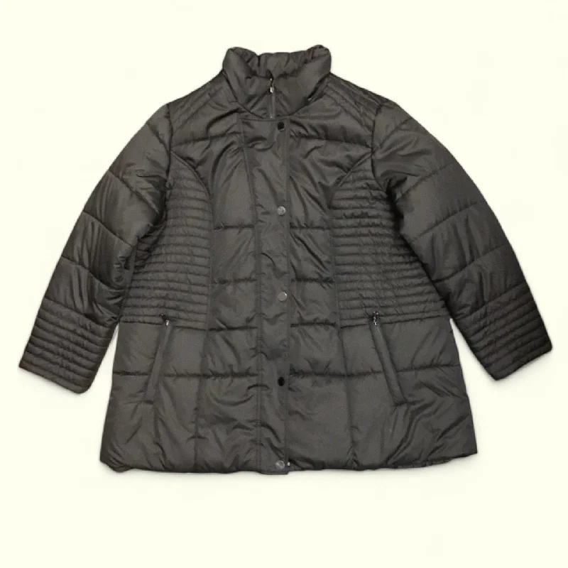 Jacket Puffer & Quilted By Liz Claiborne In Black, Size: 3x