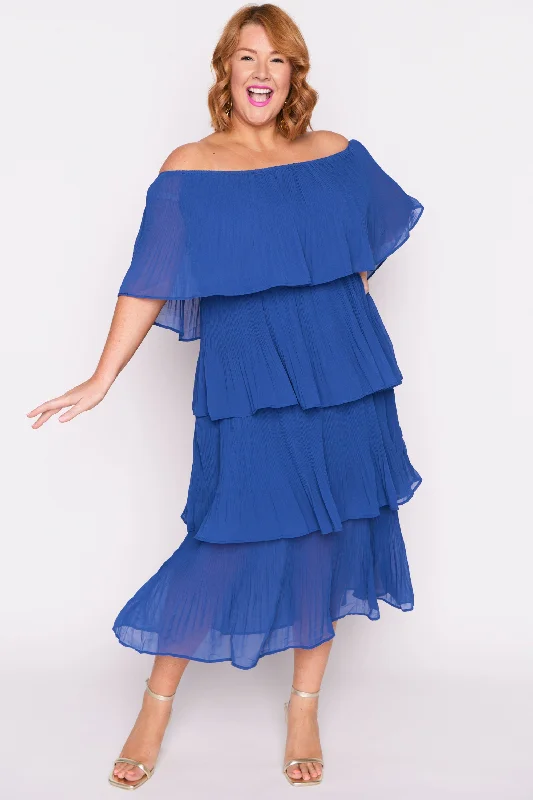 Faire Cobalt Pleated Dress