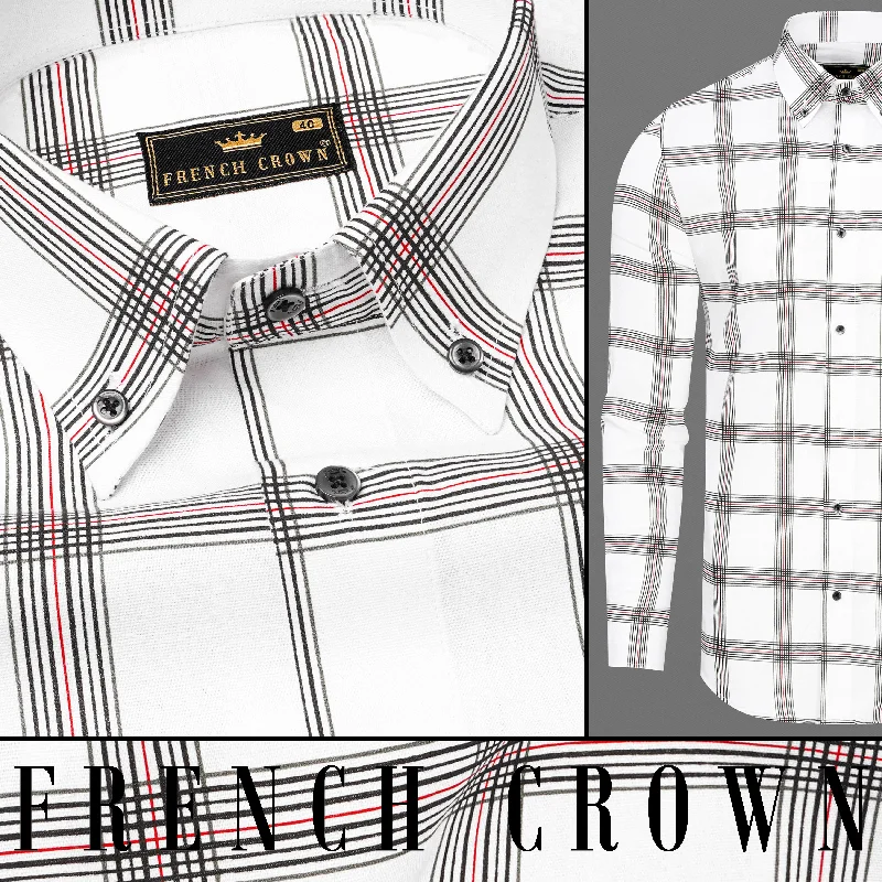 Bright White Windowpane Royal Oxford Shirt